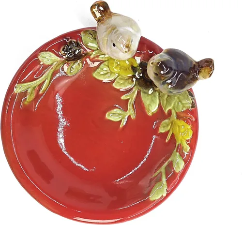 Miniatura 3 de ornerx Jabonera de cerámica de 5 "para ducha, bandeja de jabón vintage, tema de pájaro, bandeja