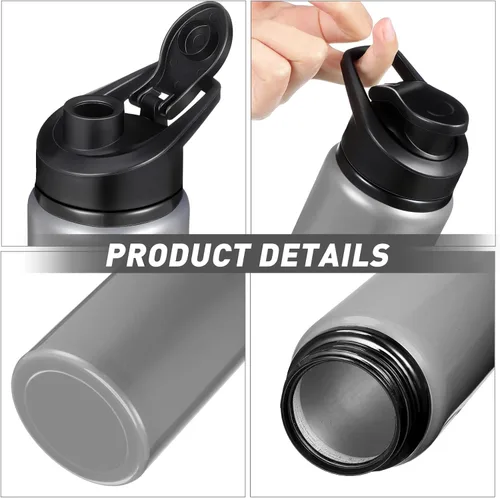 Miniatura 3 de Mimorou Paquete de 16 botellas de agua de aluminio con tapa a presión, reutilizables, de aluminio, ligeras, a prueba de fugas, a granel