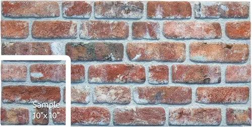 Miniatura 58 de Dundee Deco Paneles de pared 3D de ladrillo sintético, revestimiento de pared con aspecto de piedra roja, gris y marrón, espuma de poliestireno
