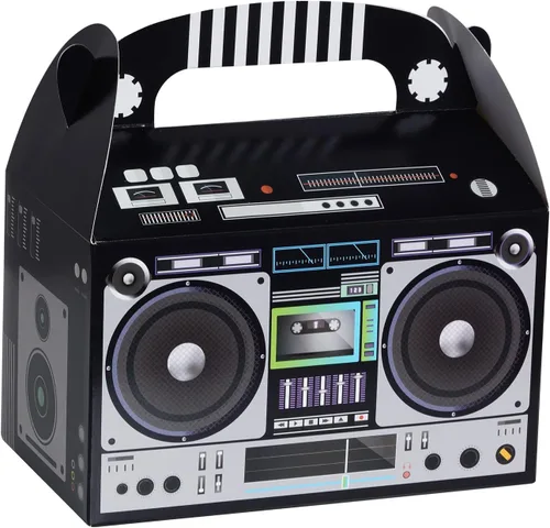Miniatura 5 de 12 cajas de recuerdo de los años 80 y 90 novedades Boombox Prop Radio, decoración de centros de mesa para decoración retro de los años 80, recuerdos