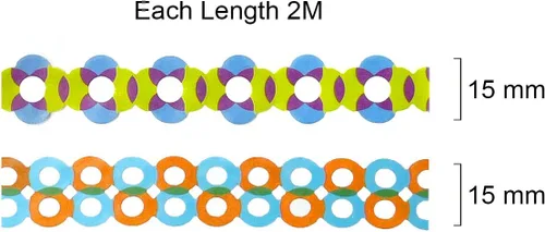 Miniatura 5 de allydrew Cinta adhesiva Washi hueca con diseño geométrico brillante, 13.1 ft de longitud total (juego de 2), círculo y burbujas