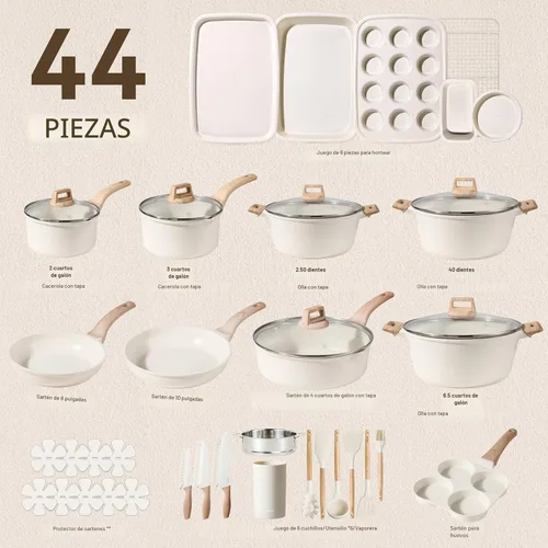 Miniatura 2 de CAROTE Juego de ollas y sartenes antiadherentes, juego de utensilios de cocina, juego de cocina antiadherente, utensilios de cocina de inducción