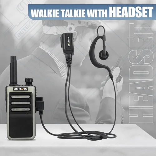 Miniatura 3 de Retevis RB66 Walkie Talkie de 1 hora de carga rápida, radios portátiles FRS bidireccionales con auricular, carga USB-C, linterna, diseño