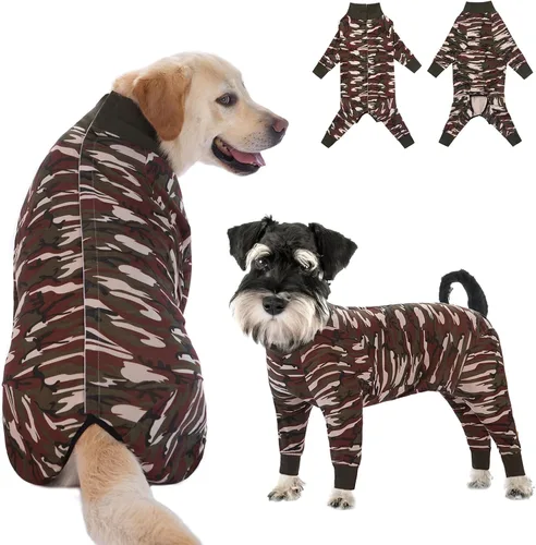 Traje de recuperación para perros grandes y medianos después de la cirugía, mameluco antilameduras suave y transpirable para perros, alternativa al