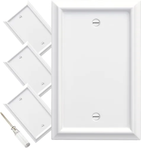 Miniatura 14 de Cubiertas para Tomacorrientes Dúplex de Pared, Cubierta Clásica para Interruptor de Luz Blanco – Placa de Cubierta de Tomacorriente Eléctrico