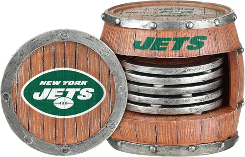 Miniatura 21 de FOCO NFL Team Logo 5-Pack Barrel Beverage Drink Coaster Set