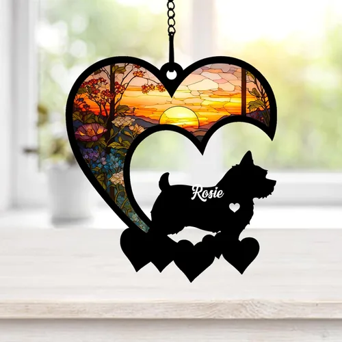 Miniatura 57 de NAZENTI Atrapasoles personalizado de sabueso afgano, adorno conmemorativo personalizado para la pérdida de mascotas, regalo de condolencia