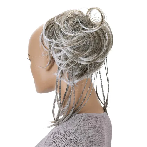 Miniatura 28 de CAISHA Prettyshop - Banda elástica grande XXL tipo postizo de cabello trenzado apenas ondulado, ideal para peinados recogidos o rodetes desaliñados