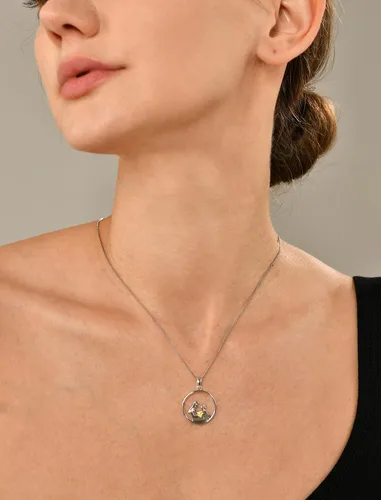 Miniatura 3 de YL Collar con colgante de corazón de plata de ley para madre e hijohija, regalo para mamás
