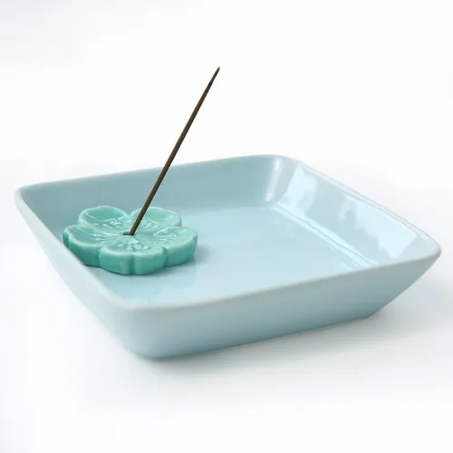 Miniatura 8 de Soporte de cerámica japonesa hecho a mano para incienso o quemador de incienso, bandeja única para recoger cenizas y regalo decorativo, decoración