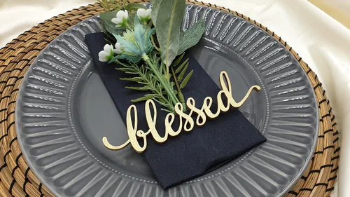 Miniatura 2 de Tarjetas de lugar bendecido, tarjetas de lugar de Navidad personalizadas, ajuste de lugar de cena personalizado, decoración de mesa de otoño