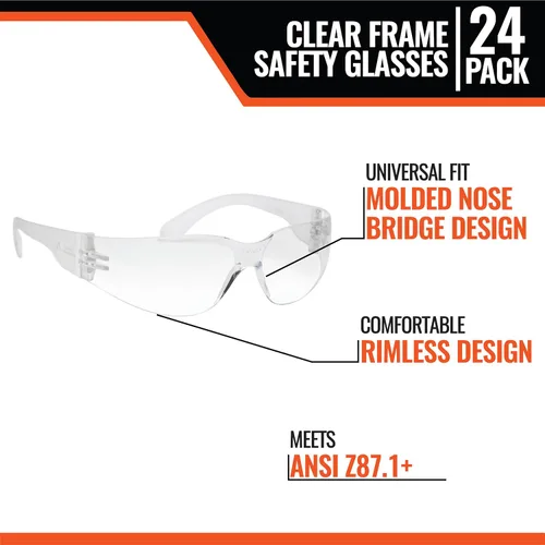 Miniatura 3 de Malta Dynamics Gafas de seguridad – ANSI Z87+ Clasificación UV Gafas de protección ocular para construcción, fabricación, resistente a los arañazos