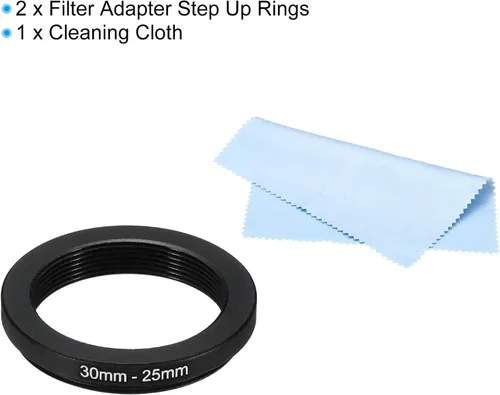 Miniatura 3 de PATIKIL Anillo de metal con paño de limpieza, paquete de 2 anillos adaptadores de filtro de lente de cámara, anillo adaptador de filtro de aluminio