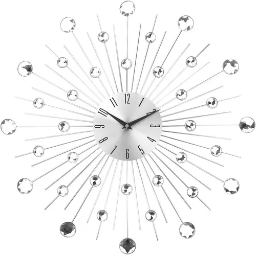 Miniatura 4 de Timelike Moderno reloj de pared de cristal 3D – Reloj de pared decorativo de metal para celebración, espejo plateado brillante con tachuelas
