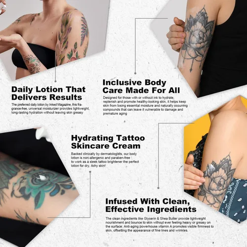 Miniatura 5 de VANERIA Loción para tatuajes, hidratante y curación para tatuajes, mantiene tu tinta con un aspecto fresco, el cuidado del tatuaje evita