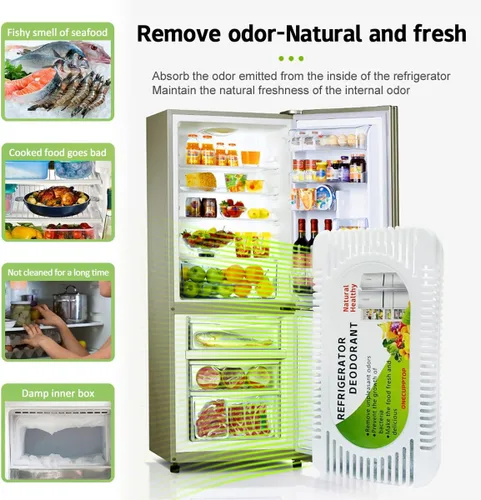 Miniatura 4 de Desodorizador para refrigerador (paquete de 6) - Eliminador de olores para refrigerador y congelador, carbón activado natural, combate los olores