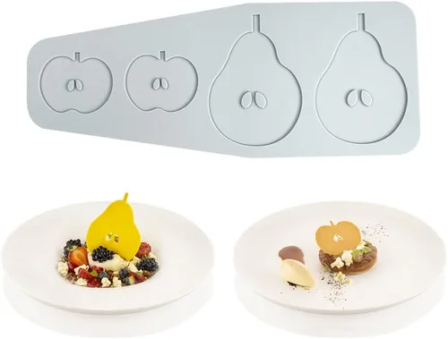 Molde de silicona para encaje de flores, surtido de moldes texturizados para tartas, hueca 3D, fruta, manzana, pera, tapete de encaje para hornear,
