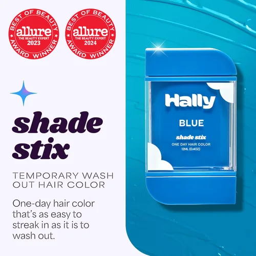 Miniatura 2 de Hally Hair Coloración Temporal de Cabello, Shade Stix (Azul) - Accesorios de Maquillaje para Cabello para Niños, Adolescentes y Adultos - 12 ml