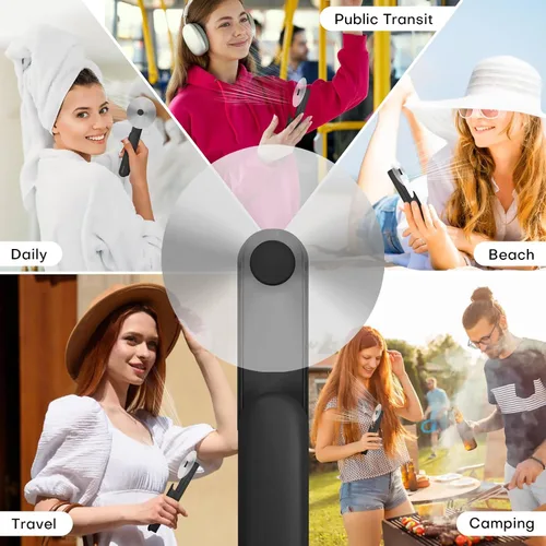 Miniatura 7 de Ventilador Portátil Mini de Mano, Ventilador Personal Pequeño Recargable con Diseño de Banco de Energía de Bolsillo para Viajes/Regalos
