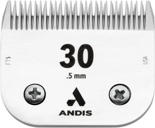 Cuchilla cortapelo para mascotas de acero infundido en carbón Andis CeramicEdge, 30: 1/50" (0.5 mm), 30, Acero