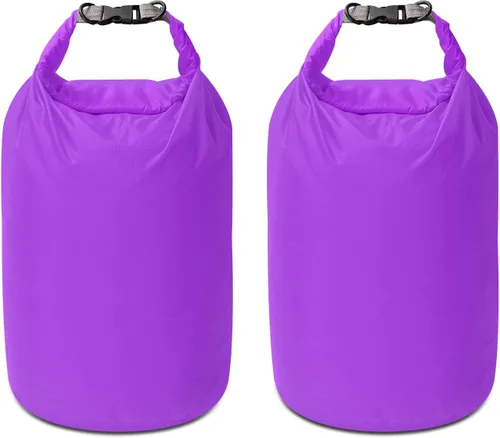 Juego de bolsas secas, impermeables, pequeñas y ligeras, bolsas secas para tabla de remo, kayak, pesca, campamento (morado, 40L, 2 unidades)