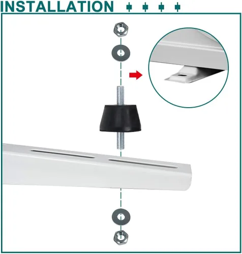 Miniatura 3 de Daisypower Almohadilla de montaje antivibración de goma para aire acondicionado, almohadillas de montaje aislantes de absorción de impactos