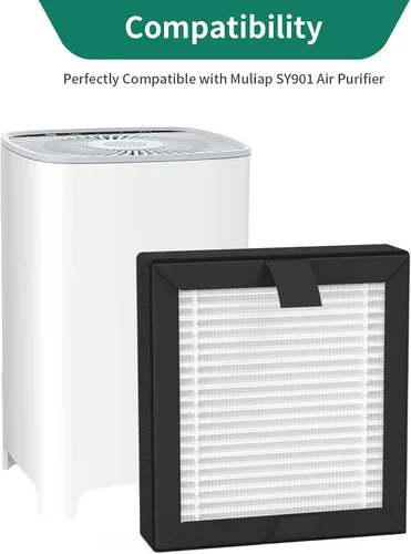 Miniatura 2 de Paquete de 3 filtros de repuesto SY901 compatibles con purificador Muliap SY901, filtro de filtración 3 en 1