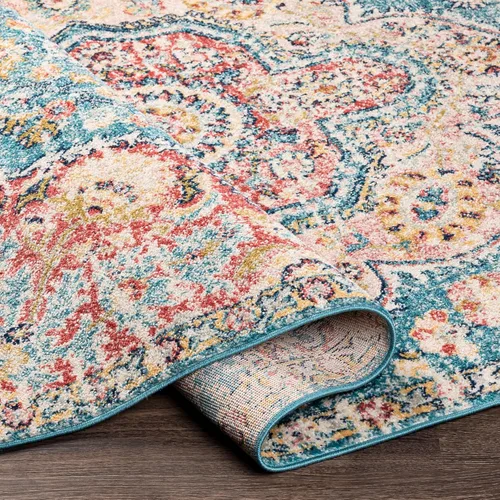 Miniatura 6 de Artistic Weavers Romaine - Alfombra vintage con medallón, 2 pies x 3 pies, celeste Azul cielo