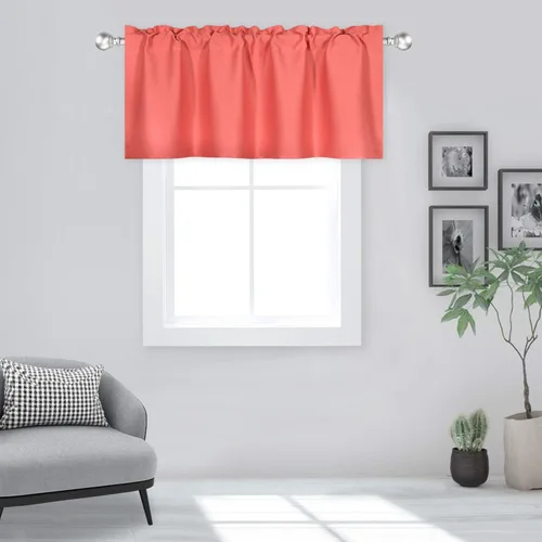 Miniatura 56 de DECOVSUN Cenefas Aqua para ventanas de cocina, con bolsillo para barra, opacas, con aislamiento térmico, 1 panel de 42 x 18 pulgadas