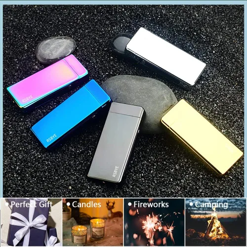 Miniatura 5 de Encendedores de plasma Encendedores de arco Encendedores eléctricos, encendedor recargable USB (negro)
