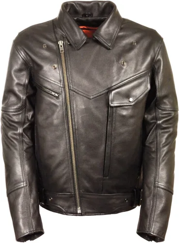 Miniatura 3 de Chaqueta de piel suave para hombre, estilo policial, doble pistola PETE (3XL regular)