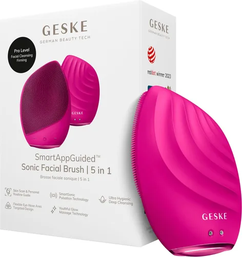 Miniatura 15 de GESKE SmartAppGuided™ Cepillo facial sónico 5 en 1 Cepillo de limpieza facial eléctrico vibratorio Cepillo de silicona suave Limpiador facial