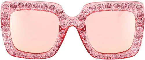 Miniatura 3 de MEETSUN Elton Square Rhinestone Sunglasses Oversized Bling for Women with Diamond Frames 70s Retro for Beach & Disco