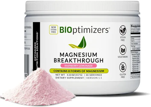 BIOptimizers Magnesio Breakthrough Drink - 8 formas de magnesio, electrolitos, salud del sueño, estrés, recuperación muscular, apoyo cardíaco |