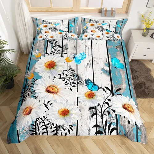 Miniatura 9 de Juego de ropa de cama Groovy de los años 60 y 70 para niños, funda de edredón retro de flores hippie para niños, adolescentes, vintage, bohemio
