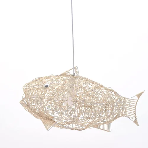 Miniatura 10 de Lámpara colgante de bambú tejida a mano, lámpara de ratán de una sola luz, tejido de madera natural, accesorio colgante de techo con cable ajustable