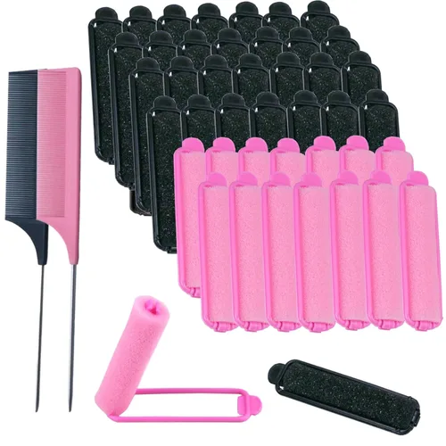 Juego de 44 rodillos de esponja de espuma de 0.59 pulgadas, rizador de esponja flexible para peinar el cabello, rizadores de pelo suaves para dormir