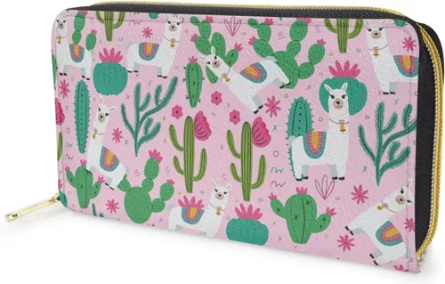Miniatura 4 de Mumeson Hipster estampado mujeres cartera larga embrague cremallera PU cuero titular de la tarjeta