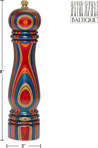 Miniatura 9 de Molinillo de pimienta Baltique Montego Bay – Molinillo de pimienta de madera de 8 pulgadas colorido con mecanismo de molienda de acero inoxidable