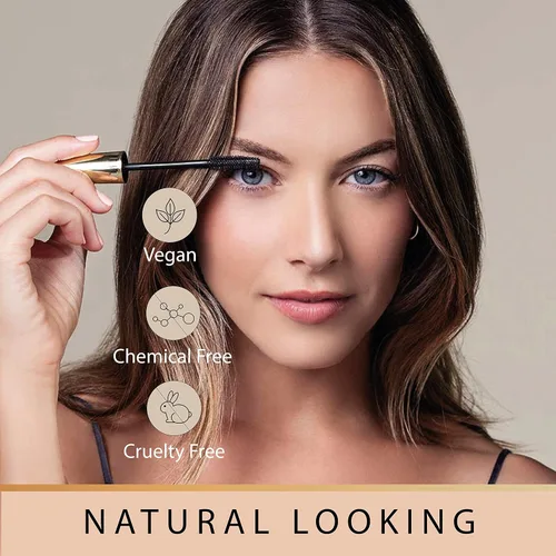 Miniatura 5 de Máscara negra vegana para ojos sensibles, máscara hipoalergénica natural, alargamiento y volumen para un aspecto natural, libre de crueldad, probado