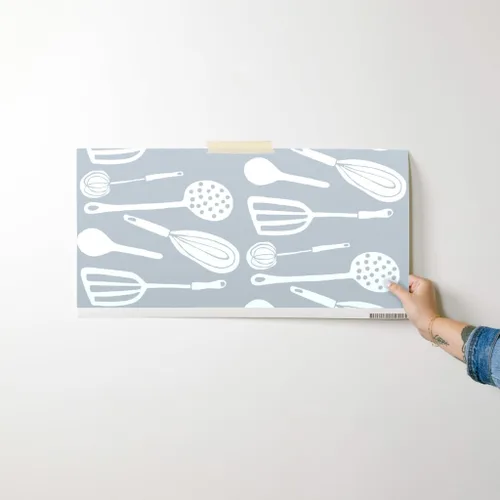 Miniatura 7 de Peel & Stick Wallpaper Swatch - Magic Kitchen Tools Driftwood Grey & White Spoon Egg Vintage Custom Removable Wallpaper by Spoonflower