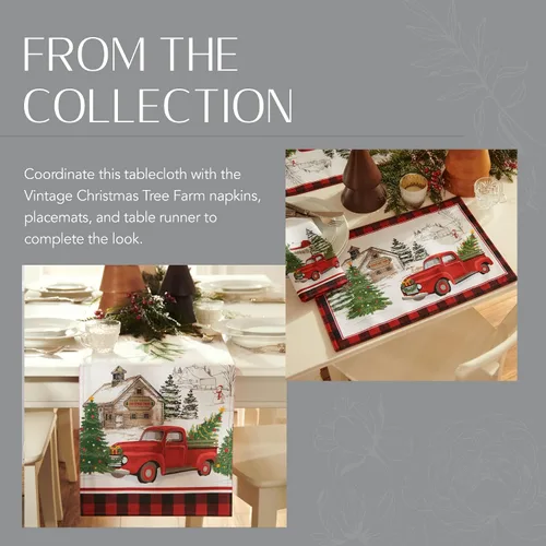 Miniatura 5 de Elrene Home Fashions - Juego de 4 manteles individuales de tela vintage para árbol de Navidad, 13 x 19 pulgadas