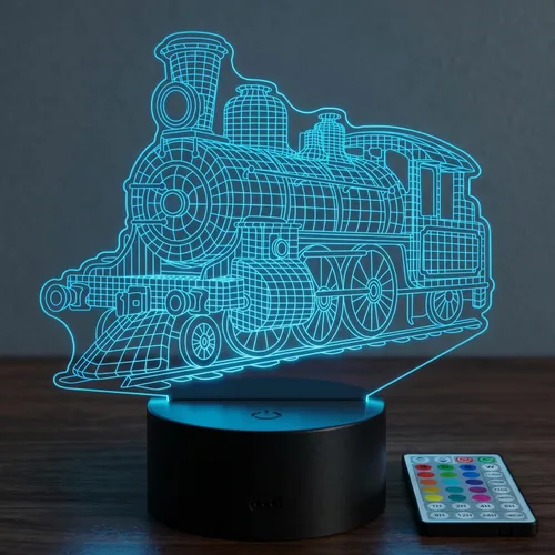 Luz nocturna de tren para niños, lámpara de tren 3D con control remoto, decoración de habitación de niños, regalos de cumpleaños y Navidad para niños