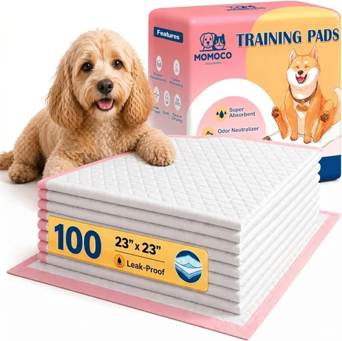 Miniatura 10 de MoMoCo Value Pack Almohadillas de Entrenamiento para Cachorros 23"x23", 200 Unidades (Azul100 + Rosa100) – Almohadillas Sanitarias a Prueba de Fugas