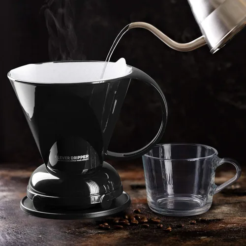 Miniatura 6 de Clever Gotero y filtros de café, grande de 18 onzas (negro), Barista's Choice, plástico seguro sin BPA, incluye 100 filtros