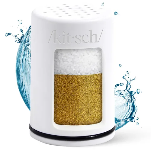 Miniatura 11 de Kitsch Filtro de cabezal de ducha para agua dura, filtro de ducha con KDF-55 y sulfito de calcio, ayuda a reducir el cloro y las impurezas