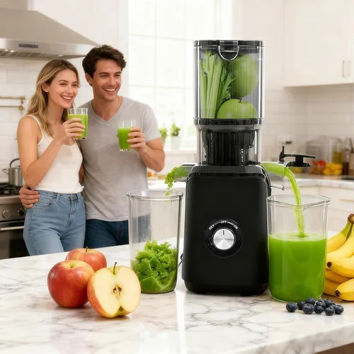 Miniatura 9 de OLIXIS Exprimidor de prensa en frío, máquinas exprimidoras con canal de alimentación ancho, alto rendimiento de jugo y fácil de limpiar