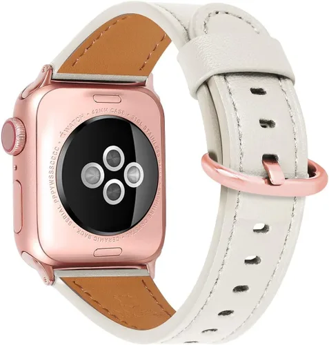 Huafiy - Correa iWatch de repuesto, de cuero granulado en la parte superior, para iWatch Series 5, Series 4, 3, 2, 1, Sport y Edition, 42 mm 44 mm.