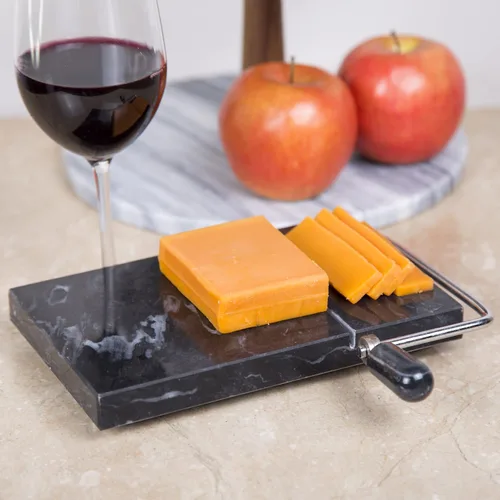 Miniatura 15 de Creative Home Cortador de mantequilla de queso de mármol champán natural, 5 pulgadas de largo x 8 pulgadas de ancho, beige