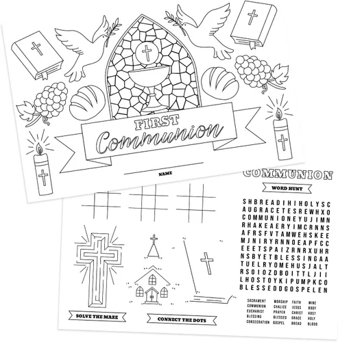 Miniatura 9 de Manteles individuales de actividades para colorear de Acción de Gracias, 12 hojas para colorear de Feliz otoño, 11 x 17 pulgadas, papel de dibujo